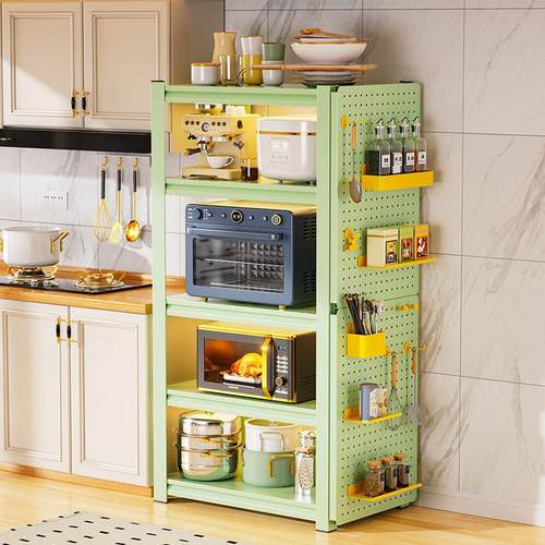 厨房置物架落地多层微波炉多功能收纳架子家用烤箱锅架储物架货架