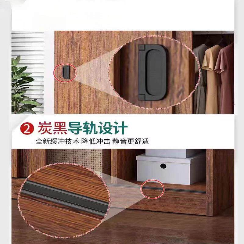 推童TZR拉门衣柜家卧室简易组装出租房柜衣储藏经济小型木质用儿