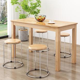 现代木简约实桌子餐桌商用早餐吃饮店小店桌面HSG馆桌长方形餐桌