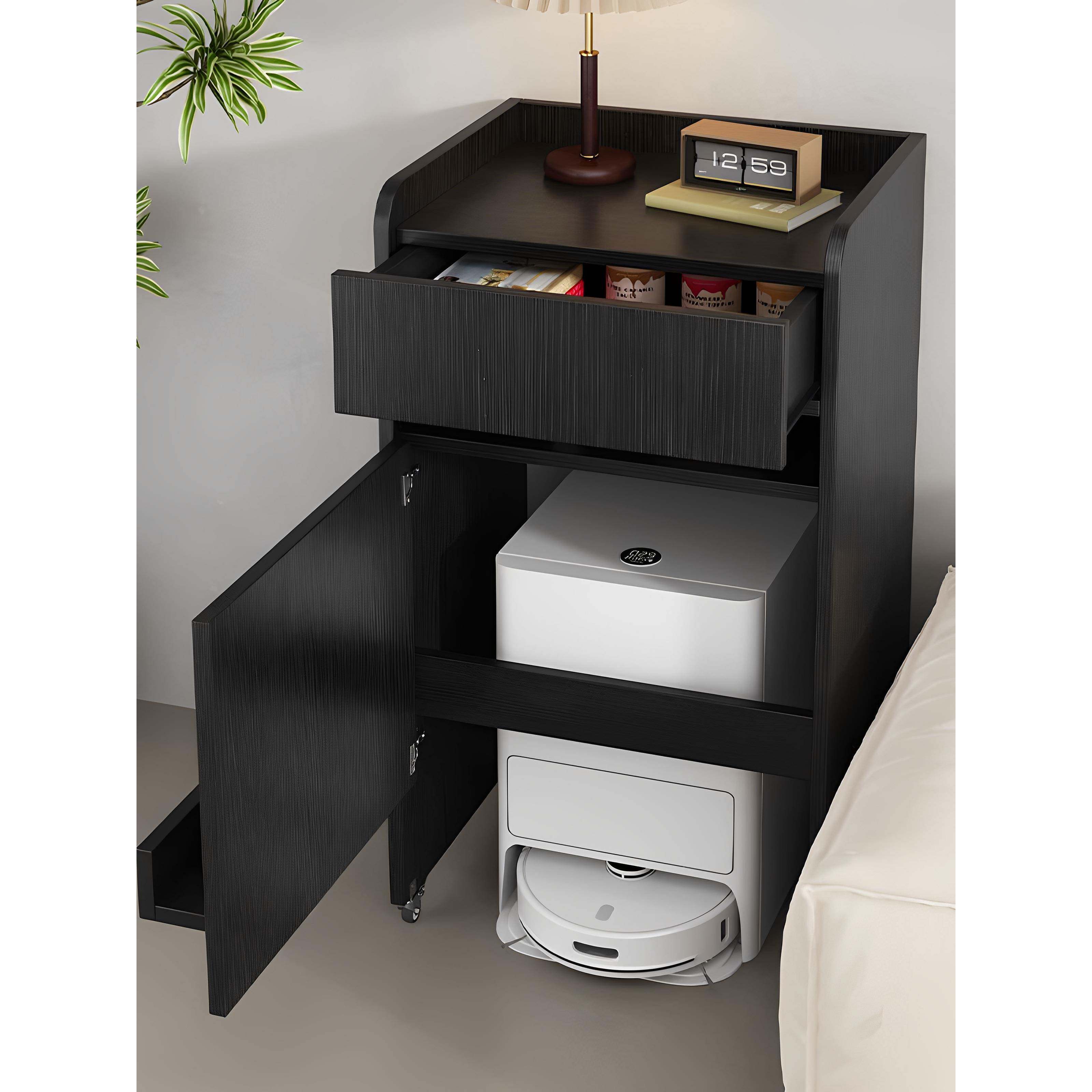 ?扫地储机器人几物置架物收纳柜家用基站250525柜边置物柜可移动