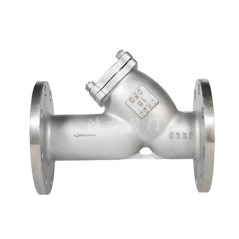 304/316不锈钢Y型法兰过滤器GL41W-16P工业管道过滤器DN80 100