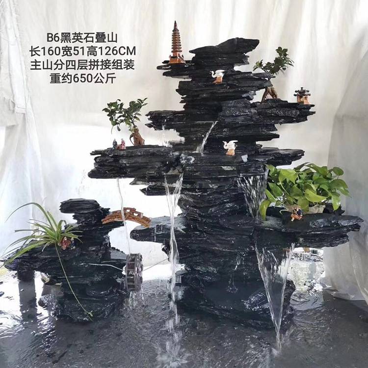 假山流水喷泉鱼池英石造景摆件庭院阳台招财水流循环水景景观装饰