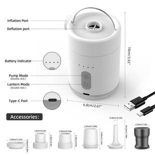 户外多灯功能气便你携电动迷带照明带锂电气垫无553线打气泵抽充