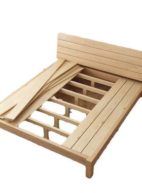 实木床1.1675米现代米简约双人床1.8x床2租房单人床送1.2m简易架