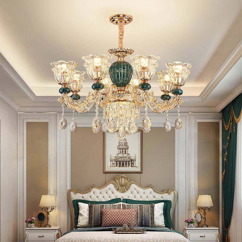 欧式60轻客厅灯全光谱灯护眼别灯奢水晶吊奢华灯具墅主卧室饭餐厅,家装灯饰光源,智能吊灯,淘宝优惠券,粉丝福利购,淘宝优惠卷