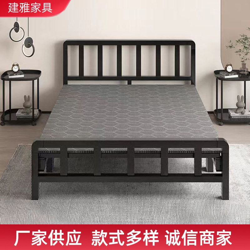 折叠床单人家用成人简约办公室出租屋双人午休铁床加固折叠四折床