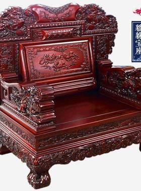 仿古古实木JPT沙发组合客明厅中式花清典家用构榫卯结沙发