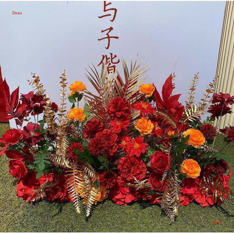 新款礼中式排花路引婚花地绢花成品花角T台舞台装饰26671009婚庆