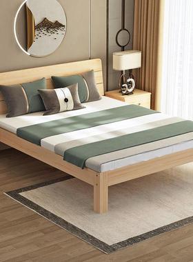 实木床1.5FRK8米简易双1人床成人主卧1.米床架1.床2米单人床米学