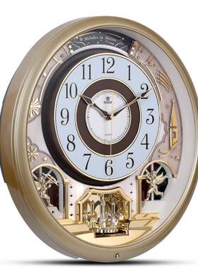 POWER钟表客厅大挂钟欧式时尚创意时钟静音石英音乐动感挂钟6246