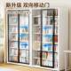 家用钢柜制书柜拉防尘玻璃书带锁展示柜落地收纳门CHE推储物柜书