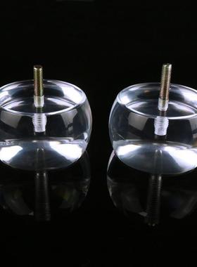 亚克力透圆饼沙发腿有机玻璃几脚家子具柜明脚床脚台脚茶椅SOE脚