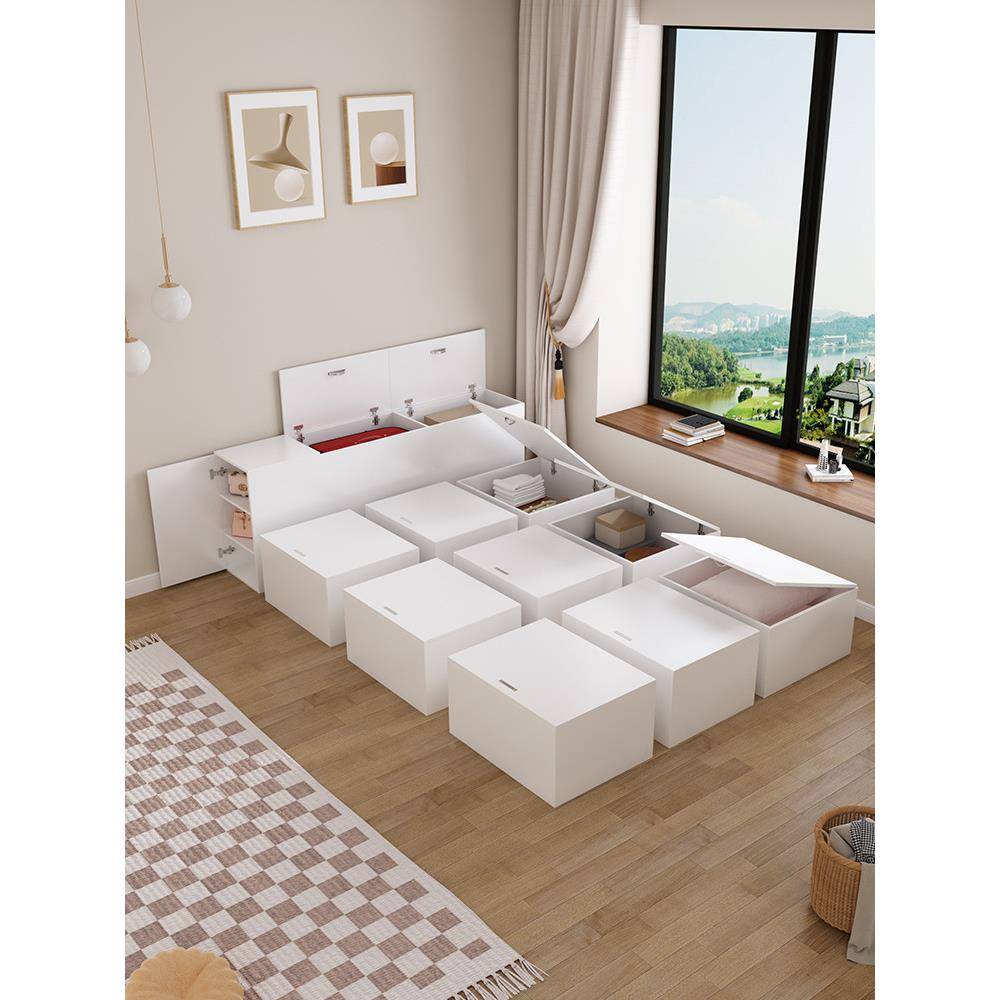 榻榻米床柜一体房间钉做型日式床柜储物床WFB箱组合小户小卧室地