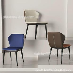 意式简轻风奢餐厅椅AZL家用现代约靠背椅休闲客厅餐办公椅网红化