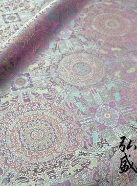 八晕锦异国色罗宋桑蚕丝提花面料新中式风KPE服装达布