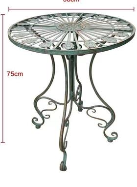 美乡村户外休闲桌户外休息椅家组合用阳台庭院铁艺古做复旧式圆桌椅子