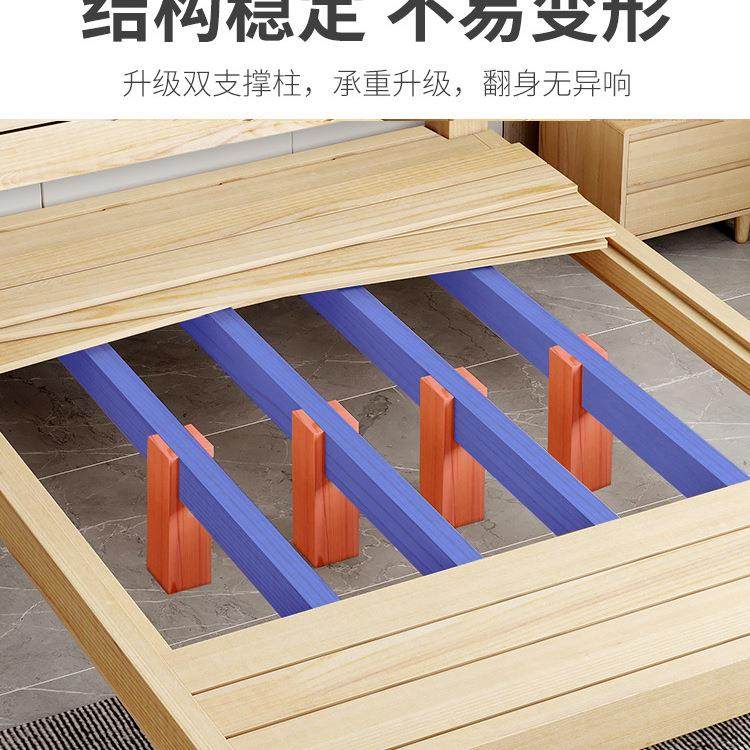 实木床架无床米头床双床家榻榻米床用出租房实木床一二单人床1米5