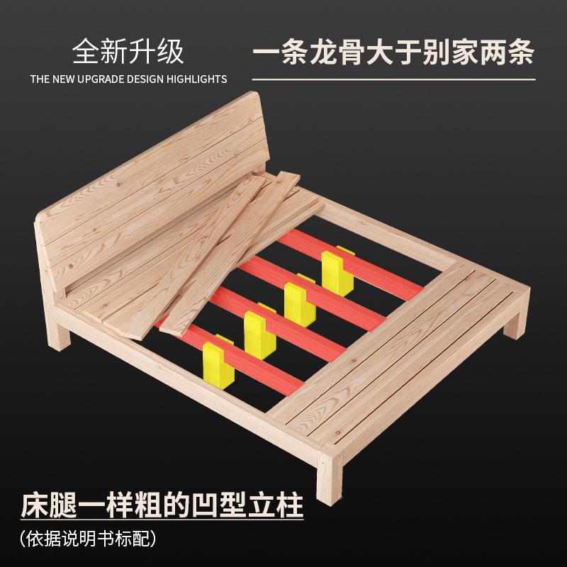 实木床.18米出双人床现代简CRC-01约1m.5租房用简易单人床1.2榻榻