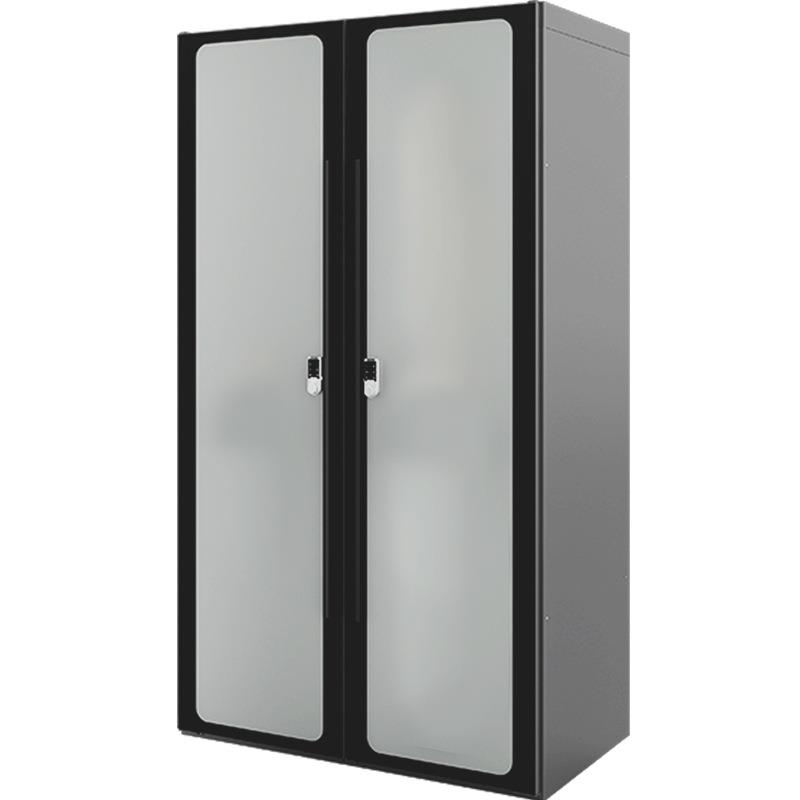 领顿金属防潮衣柜500DⅡ对开门密码锁衣橱磨砂玻璃双门组合柜