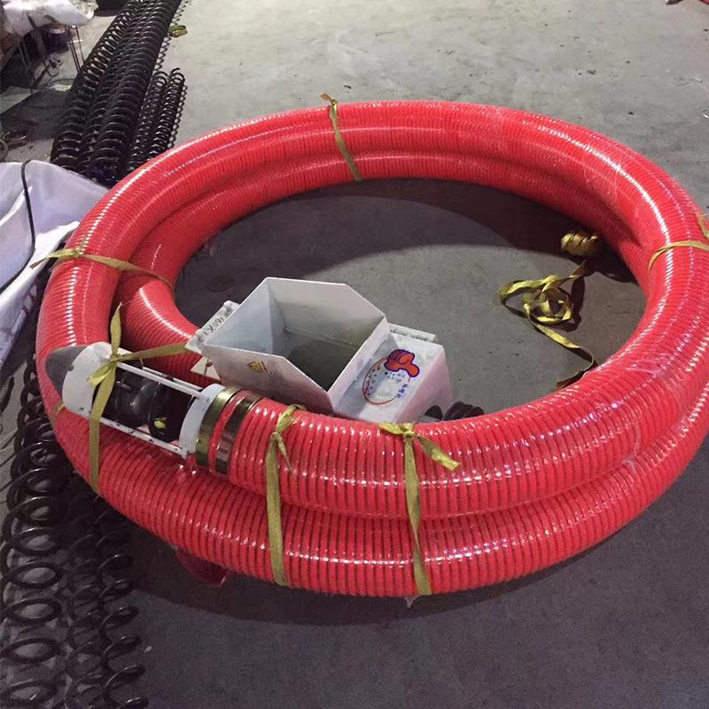 软管上料机颗粒物料可弯曲输送机红色软管粮食输送机可以装车