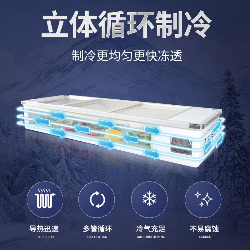 冰柜商用台式冷藏柜前透明玻璃展示D柜烧烤炸串保鲜柜卧式车载冷