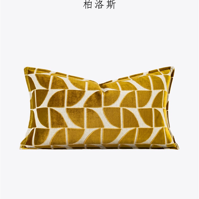 Boros Kunsts金光奢华高端金丝绒腰枕样板房房垫枕
