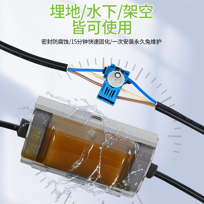 胶灌接线盒分型盒树脂胶防水盒灌防水盒胶电缆分离式浇注IP式支68