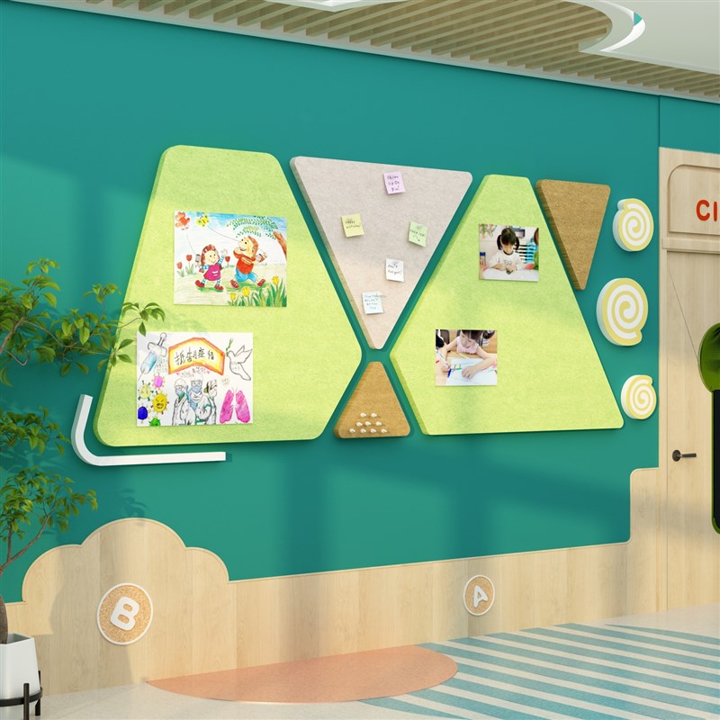软木板留言背景板愿景版挂墙展示墙面墙贴毛毡幼儿园照片墙装饰墙