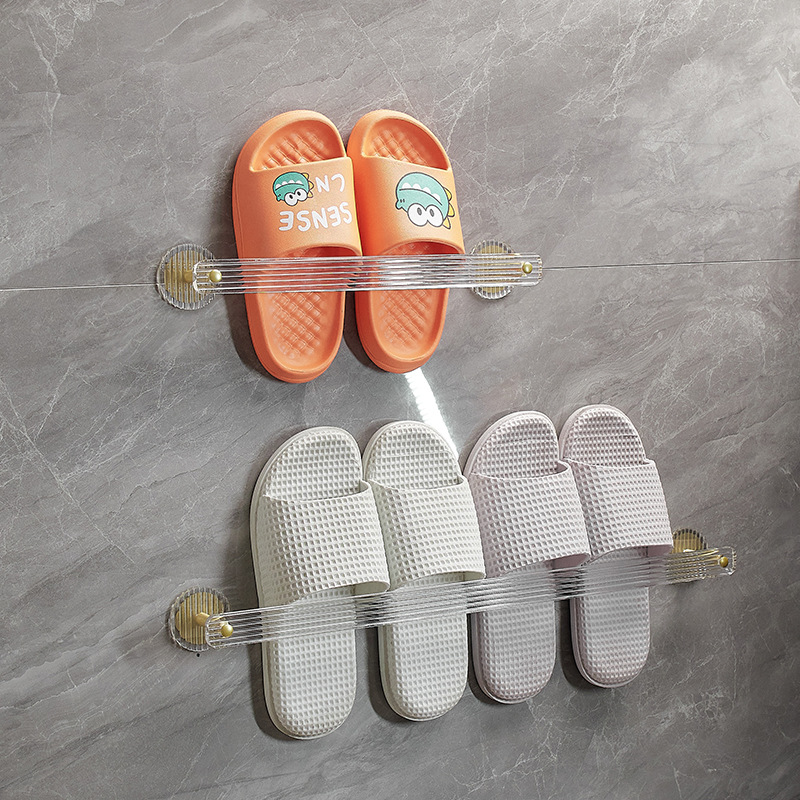 亚克力免打孔拖鞋架浴室卫生间壁挂门口鞋架洗手间门后鞋子收纳架
