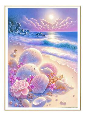 J6DA粉5贝十字壳绣202年F77MS85S新款线绣客厅色简约小件玄关卧室