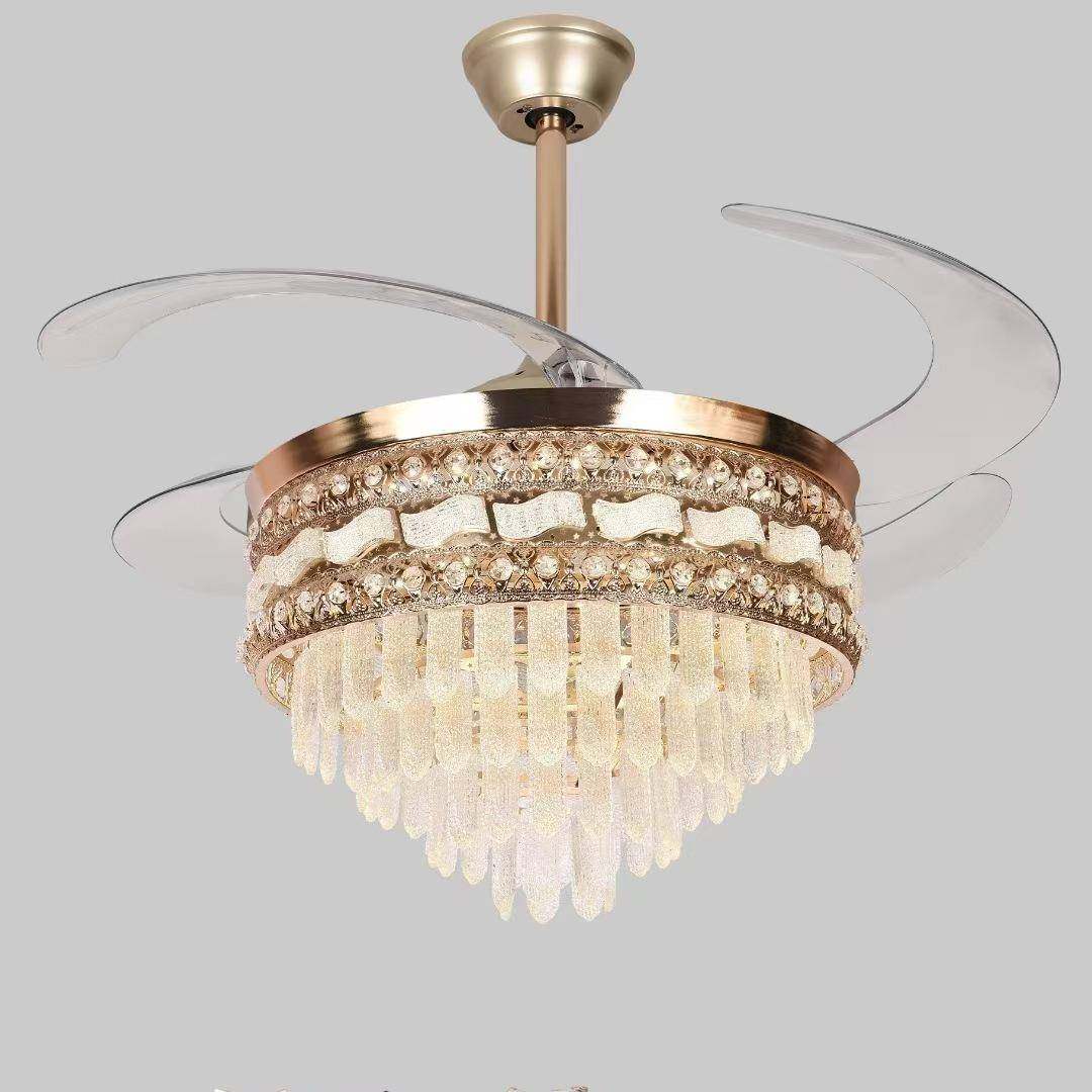 新水晶客隐形风扇灯餐厅轻奢家用高端大气款吊扇灯中山68灯厅具跨,家装灯饰光源,风扇灯,淘宝优惠券,粉丝福利购,淘宝优惠卷