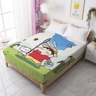 小新花全幅床笠磨毛床罩双印人梦席思保护套1.5 DEm1.8米床