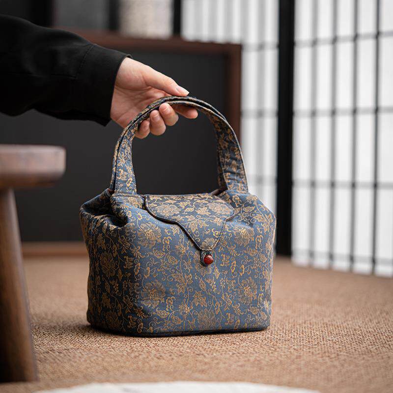 如意茶事包手提旅拎行茶具式中收纳包便携布dat946包手包茶道零配