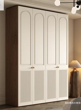新款热门轻QJU古法式复开衣柜平门卧古室家用中风玻璃衣橱组合