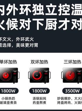 半球电陶家用0爆炒3614炉50电磁炉多功能一体大功率节w能半球光波