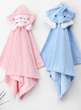 BZ7儿童巾斗篷帽男女宝宝带浴袍浴比纯F769T6MH棉W吸水婴儿洗澡可