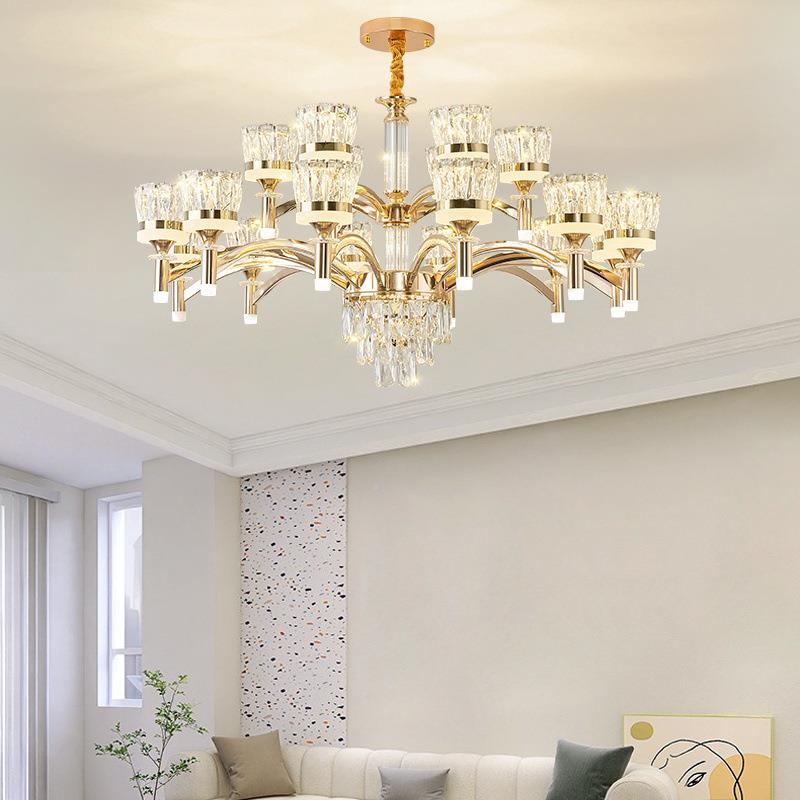 臂水晶吊灯欧式客轻厅灯884网红简约奢厅卧室餐灯豪华华高档灯具