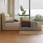 现代式 简约小皮艺床软主卧1.8包米双人床意轻奢户型1.5QXM储物床