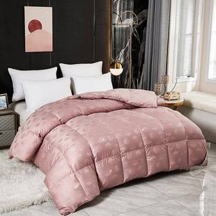 100支050苏绣大层提自花羽绒被壳半成品高密度被壳双充立体绒被厂