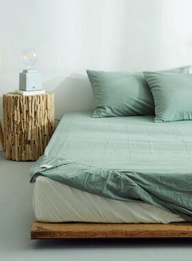 日式水X9000023洗棉床单床笠.纯色宿舍床品纯被单单151.8米棉单双