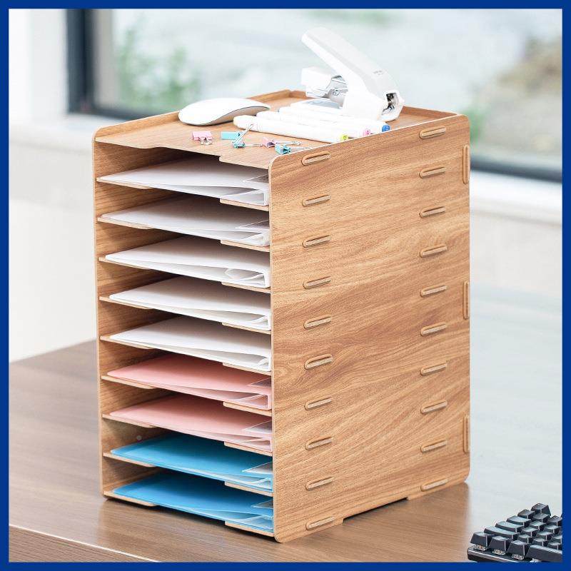 桌面多层文件架件4A文件架容子置物架大量文夹收287纳盒架资料整