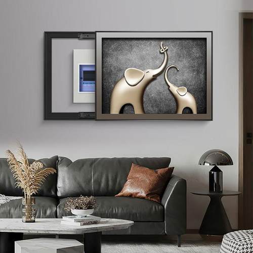 奢轻现代电表箱装饰画遮挡大象总开关电箱源ysj22070电闸盒高端画