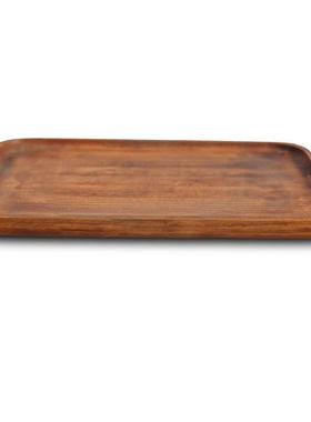 中式复古实木盘酒店餐厅果木盘木盘QAX餐o具子厂家现货子可印lgo