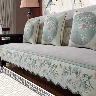 中中式沙新发垫四季通用家具座垫VQJ实木沙发套罩式盖布防滑坐垫