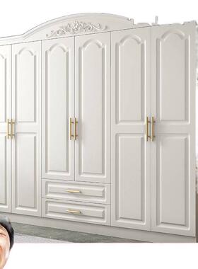 式衣柜家用室家具出租卧房用柜子木质简组装白色易MBS五六门欧大