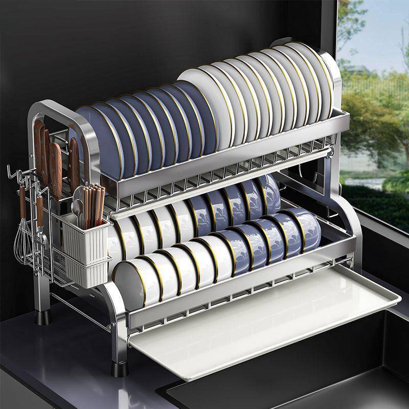 德国进口201不锈钢碗碟收纳架沥水碗盘放碗碗架厨房置物架多功能