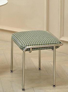 子卧凳子家网红千凳鸟格梳妆化BJM妆用凳子室软包梳妆台梳妆凳简