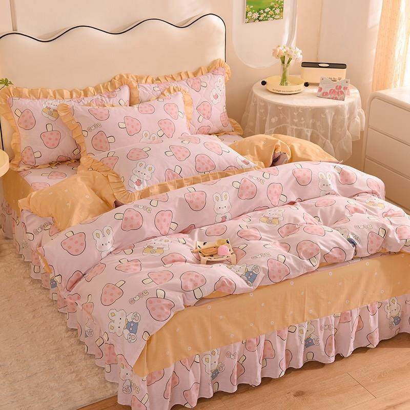 纯棉公主风床裙四件套全棉单双人床罩款小碎花4件套床上用品