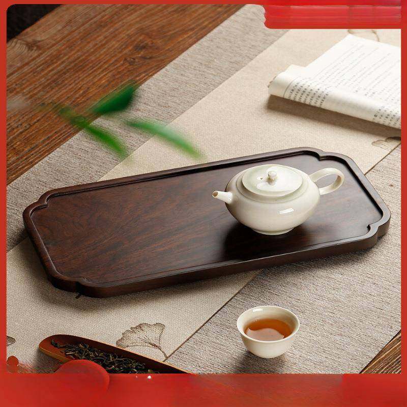 黑檀木茶盘实木家用小号迷你干泡台中式简约奉茶托盘日式茶具壶承