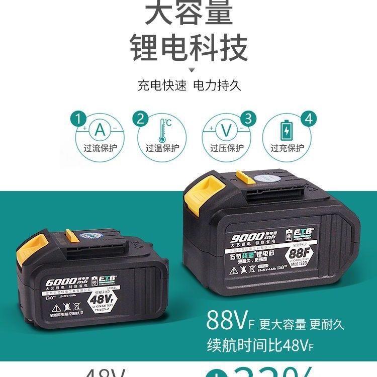 电动扳手36021子06套筒扳手锂电刷无手电扳48V88F架工木工A3